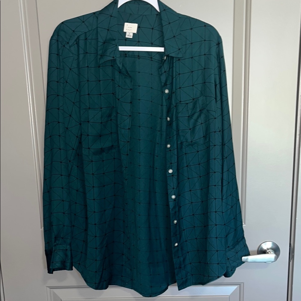 A New Day Teal Geometric Shirt